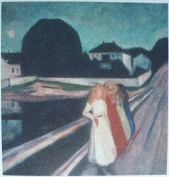 Munch_Fire jenter på broen_farb